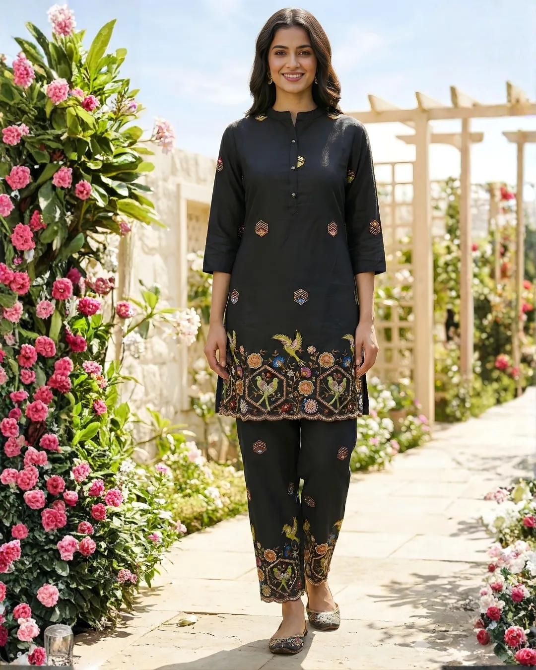 Contemporary Black Floral Co-Ord Set