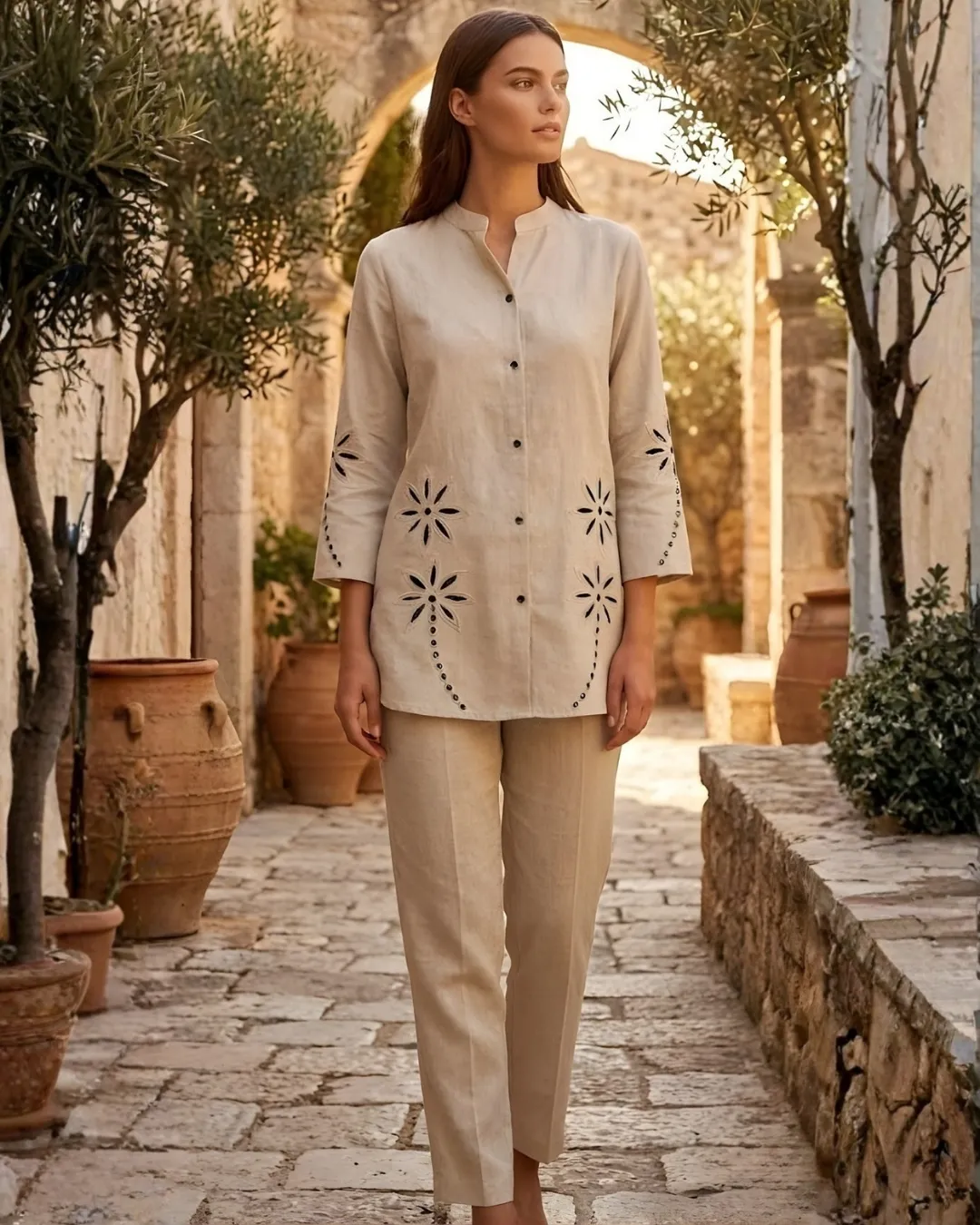 Sandstone Cutwork Co-Ord Set