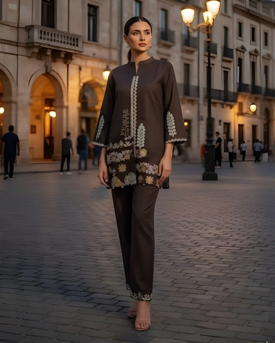 Midnight Heritage Embroidered Co-Ord Set